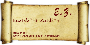 Eszlári Zalán névjegykártya